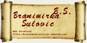 Branimirka Šulović vizit kartica